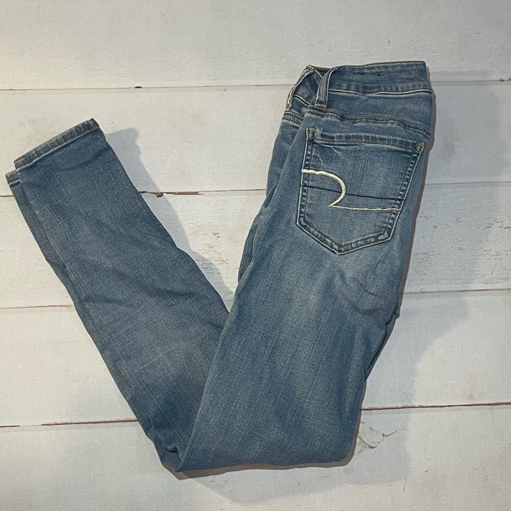American Eagle super Stretch Skinny Jeans Size 0 - Picture 3 of 3